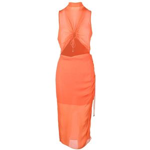 Patrizia Pepe, Dames, Jurken, Oranje, Maat: 2XS Voile,