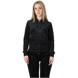 Juicy Couture, Dames, Sweatshirts & Hoodies, Zwart, Maat: M Poliester,