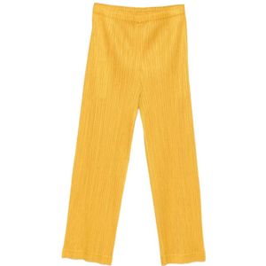 Issey Miyake, Dames, Broeken, Geel, Maat: M Denim,