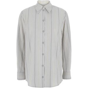 LOW Classic, Dames, Blouses & Shirts, Blauw, Maat: M Katoen,