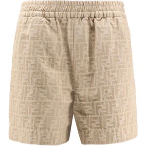 Fendi, Dames, Korte broeken, Beige, Maat: XS Linnen,