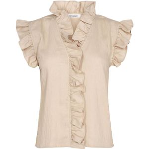 Co'Couture, Dames, Blouses & Shirts, Beige, Maat: XS Viscose,