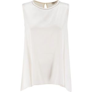 Peserico, Dames, Tops, Wit, Maat: S Zijde,