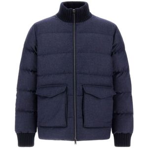 Herno, Heren, Jassen, Blauw, Maat: L Wol,
