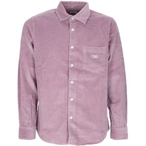 Obey, Heren, Overhemden, Roze, Maat: S Katoen,