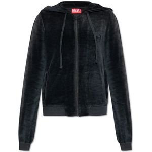 Diesel, Dames, Sweatshirts & Hoodies, Zwart, Maat: XS Katoen,