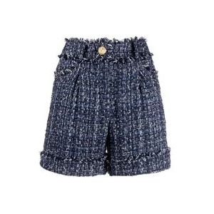 Balmain Tweed Denim Shorts voor Vrouwen , Multicolor , Dames , Maat: S