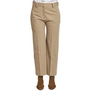 Studio Nicholson, Dames, Broeken, Beige, Maat: XS Katoen,