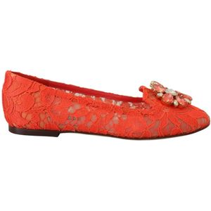 Dolce & Gabbana - Elegante Vally Flats - Ballerina's - Rood - Katoen