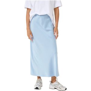 Kaffe - Kahill Rok - Blauw - Midi - Hoge Taille