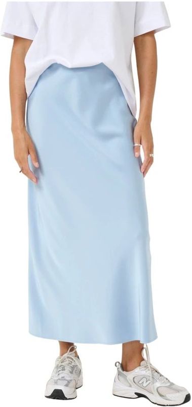 Kaffe - Kahill Rok - Blauw - Midi - Hoge Taille
