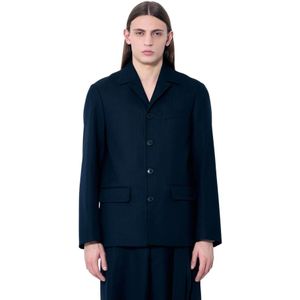 Dries Van Noten, Heren, Jassen, Blauw, Maat: XL Wol,