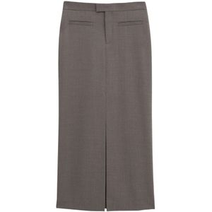 Filippa K, Dames, Rokken, Grijs, Maat: XL Leer,