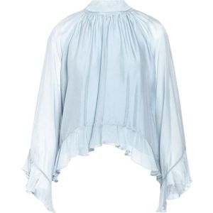 H2O, Dames, Blouses & Shirts, Blauw, Maat: S Zijde,
