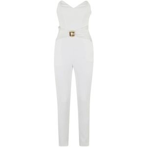 Elisabetta Franchi, Dames, Jumpsuits & Playsuits, Wit, Maat: XS Poliester,