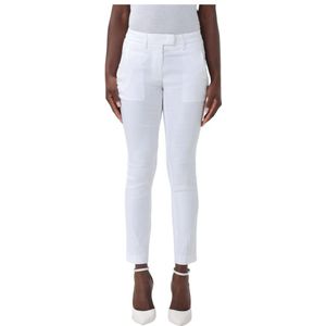 Dondup, Dames, Broeken, Wit, Maat: W25 Linnen,