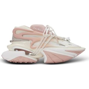 Balmain Eenhoorn lage trainers in neopreen en kalfsleer , Beige , Dames , Maat: 35 EU