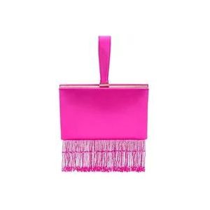 Pinko Kleine Elegante Satijnen Clutch met Polsband en Parelflos , Pink , Dames , Maat: ONE Size