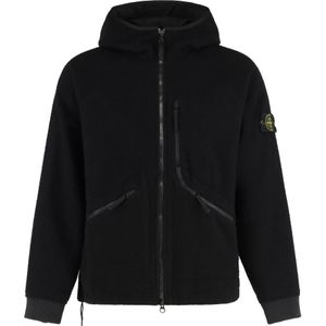 Stone Island, Heren, Jassen, Zwart, Maat: L Wol,