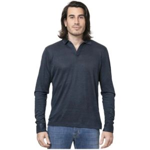 Gran Sasso, Heren, Tops, Blauw, Maat: XL Linnen,