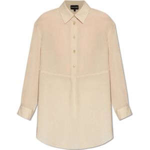 Emporio Armani, Dames, Blouses & Shirts, Beige, Maat: M