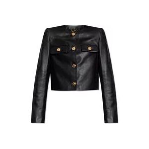Versace Leren jas , Black , Dames , Maat: S