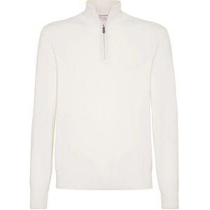Brunello Cucinelli, Heren, Truien, Wit, Maat: XL Kasjmier,
