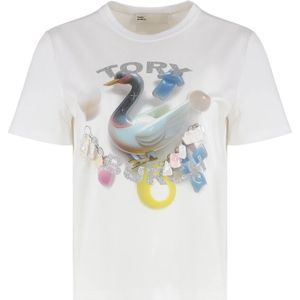 Tory Burch, Dames, Tops, Wit, Maat: M Katoen,