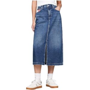 Tommy Hilfiger, Dames, Rokken, Blauw, Maat: W25 Denim,