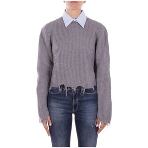 Solotre, Dames, Truien, Grijs, Maat: L Wol,