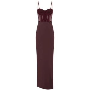 Elisabetta Franchi, Dames, Jurken, Paars, Maat: XS Vinyl,