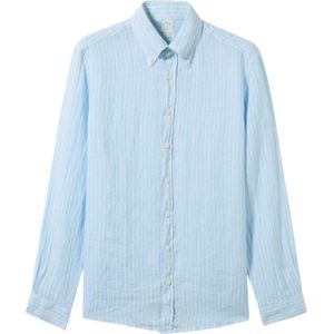 Brooks Brothers, Heren, Overhemden, Blauw, Maat: L Linnen,