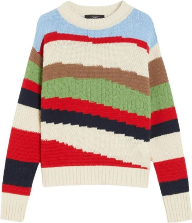 Weekend Max Mara, Dames, Truien, Veelkleurig, Maat: XS Katoen,