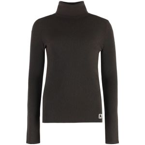 Burberry Geribbelde Wol Turtleneck Sweater , Brown , Dames , Maat: S