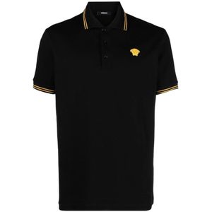 Versace, Heren, Tops, Zwart, Maat: M Katoen,