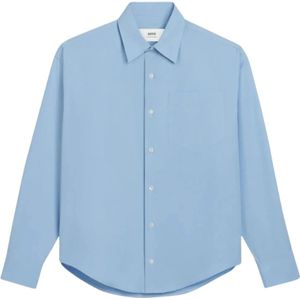Ami Paris, Dames, Blouses & Shirts, Blauw, Maat: M Katoen,