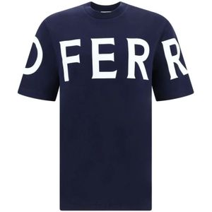 Ferragamo, Heren, Tops, Blauw, Maat: M Katoen,