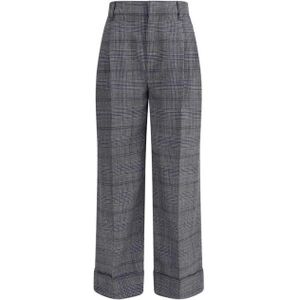 Brunello Cucinelli, Dames, Broeken, Grijs, Maat: 2XS Leer,