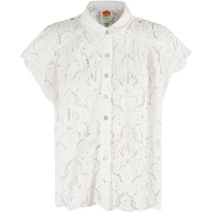 Farm Rio, Dames, Blouses & Shirts, Wit, Maat: XS Katoen,