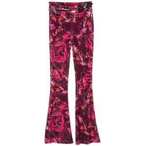 Versace Jeans Couture, Dames, Broeken, Rood, Maat: S Velours,