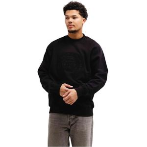 Versace Jeans Couture, Heren, Sweatshirts & Hoodies, Zwart, Maat: L Katoen,