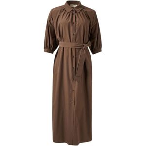 Weekend Max Mara, Dames, Jurken, Bruin, Maat: XS Katoen,