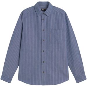 A.p.c., Heren, Overhemden, Blauw, Maat: L Leer,