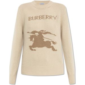 Burberry, Dames, Truien, Beige, Maat: L Wol,