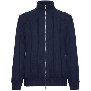 Brunello Cucinelli, Heren, Truien, Blauw, Maat: S Kasjmier,