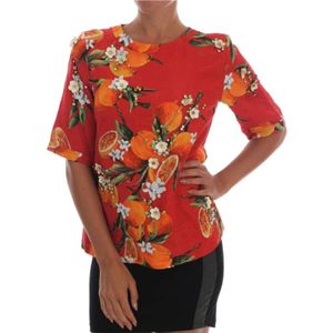 Dolce & Gabbana, Dames, Blouses & Shirts, Veelkleurig, Maat: 3XS Zijde,
