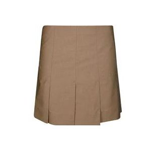 Ganni Drapey Melange Mini Rok , Brown , Dames , Maat: M