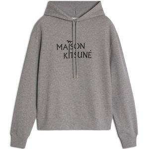 Maison Kitsuné, Heren, Sweatshirts & Hoodies, Grijs, Maat: L Katoen,