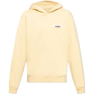 Jacquemus, Heren, Sweatshirts & Hoodies, Geel, Maat: S Katoen,