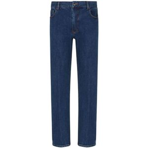 Emporio Armani, Heren, Jeans, Blauw, Maat: W36 Katoen,